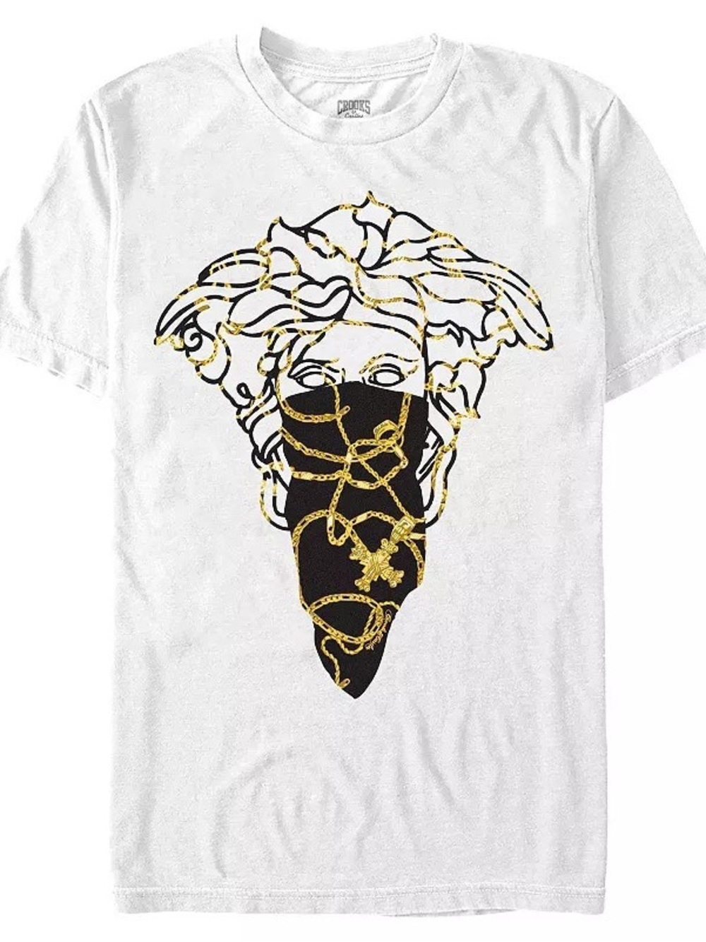 Gildan Men's Crooks and Castle Medusa Bandit Baroque Style Graphic Tee,
